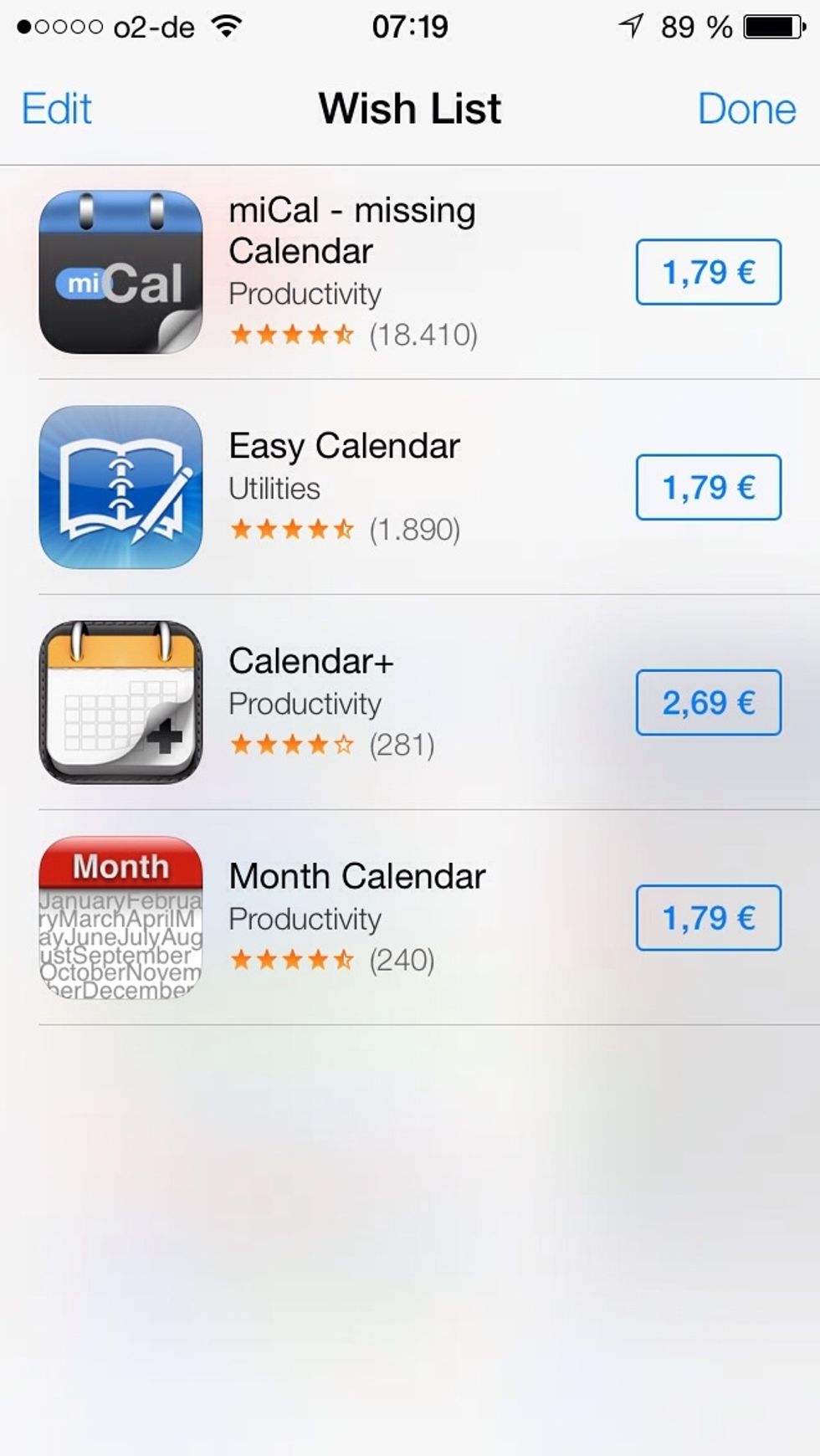 Here you can see the apps that you put on the list before