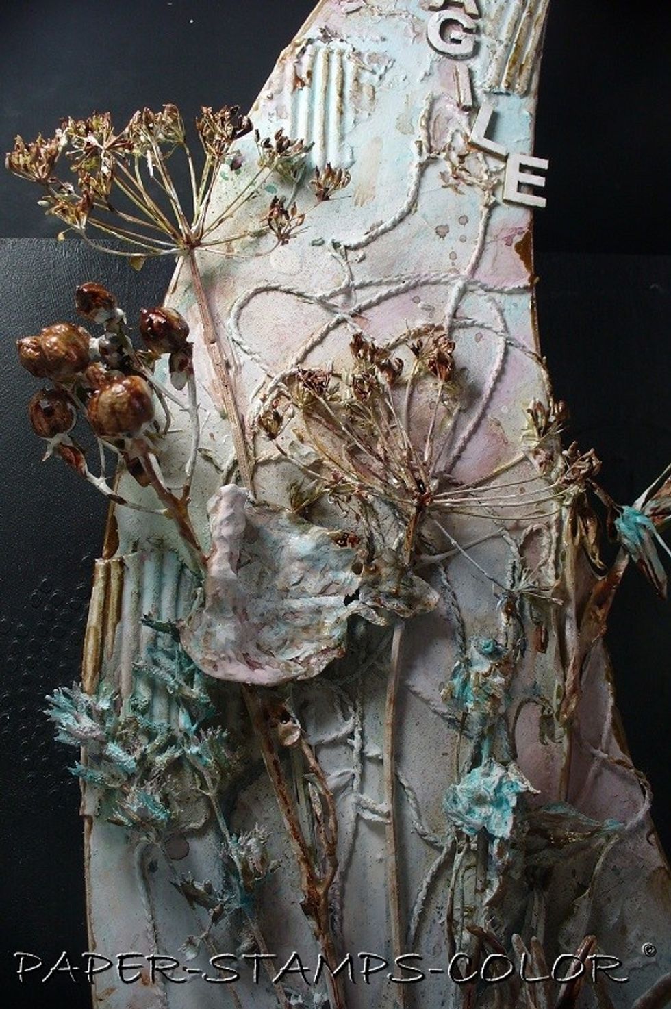 Here you can see the effect of added color in the background... the Sedona Colorations Spray.