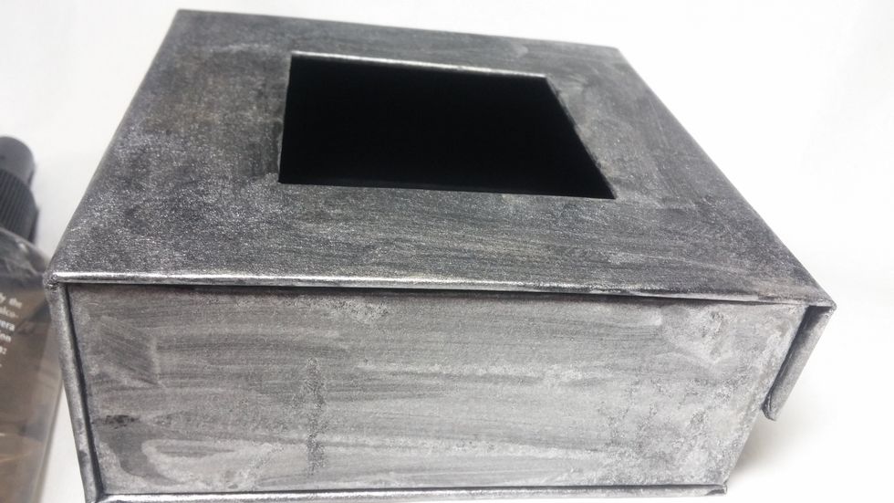 Here you can see the silver color with a little of the brown peeking through. Since it is a wet medium, it will always react unless sealed.