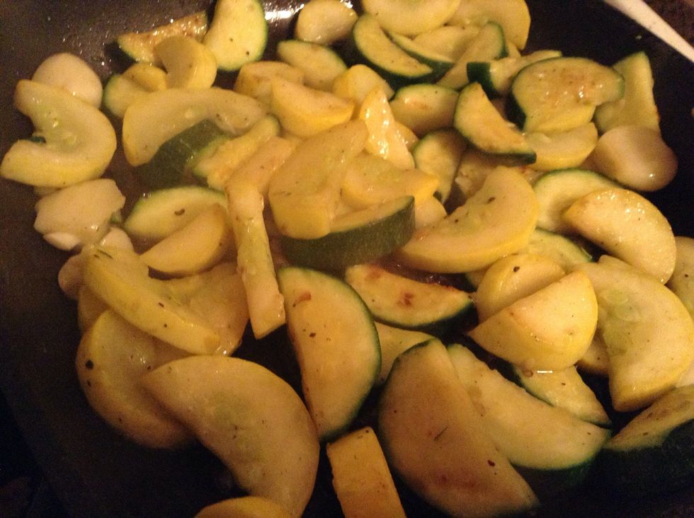 Here you could add some butter if you'd like to help your veggies to brown a bit