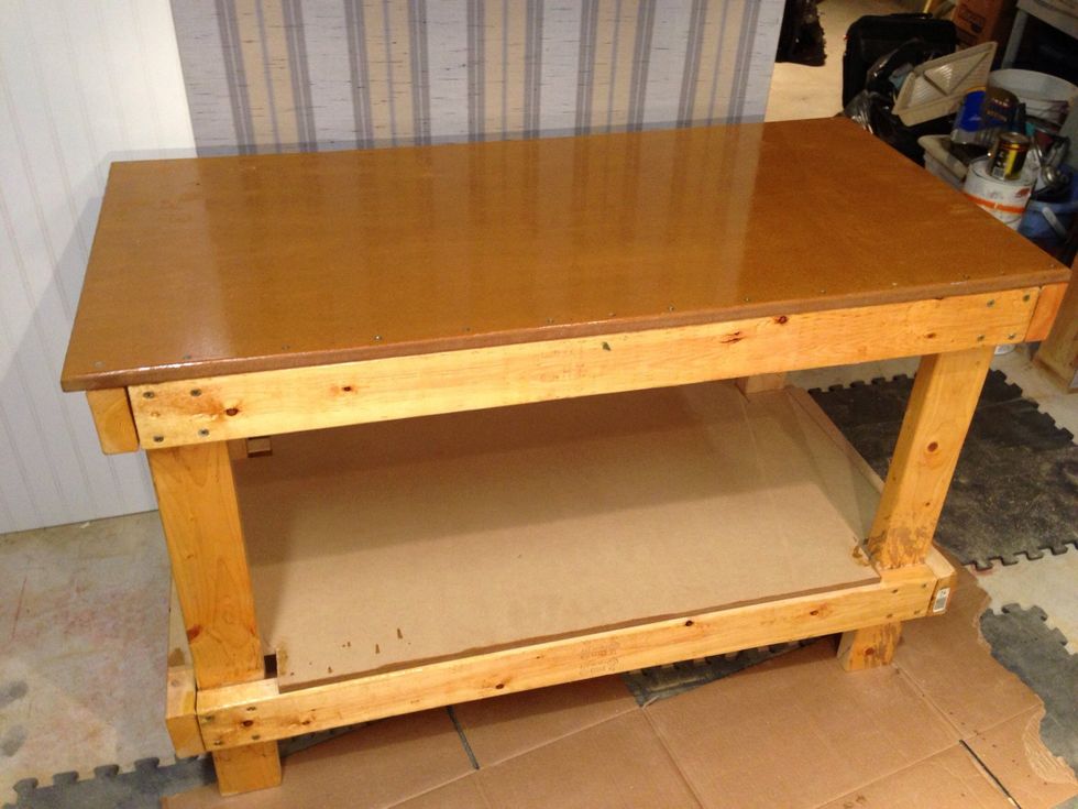 Here you go I added two coats of polyurethane to protect the wood. You could stain, paint or leave natural. It's your choice. It was lots of fun and didn't take too long.