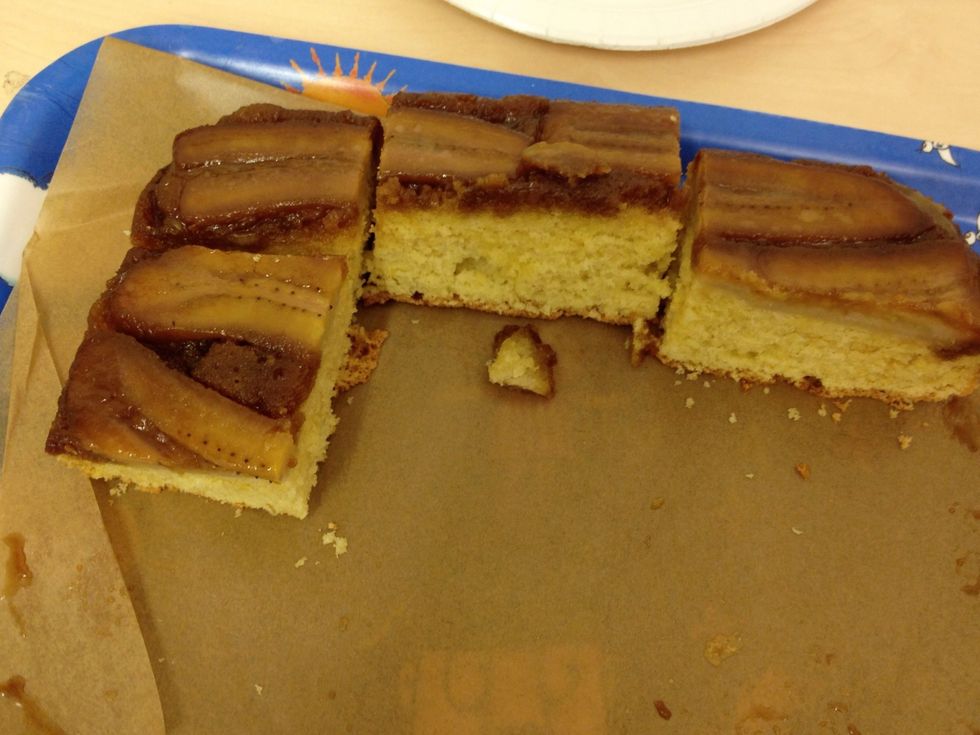 Here you have it, it was very popular so no photo exist of the whole cake I'm afraid. Just in case I made one without nuts ( you never know if someone's allergic) and that's the cake in the picture.