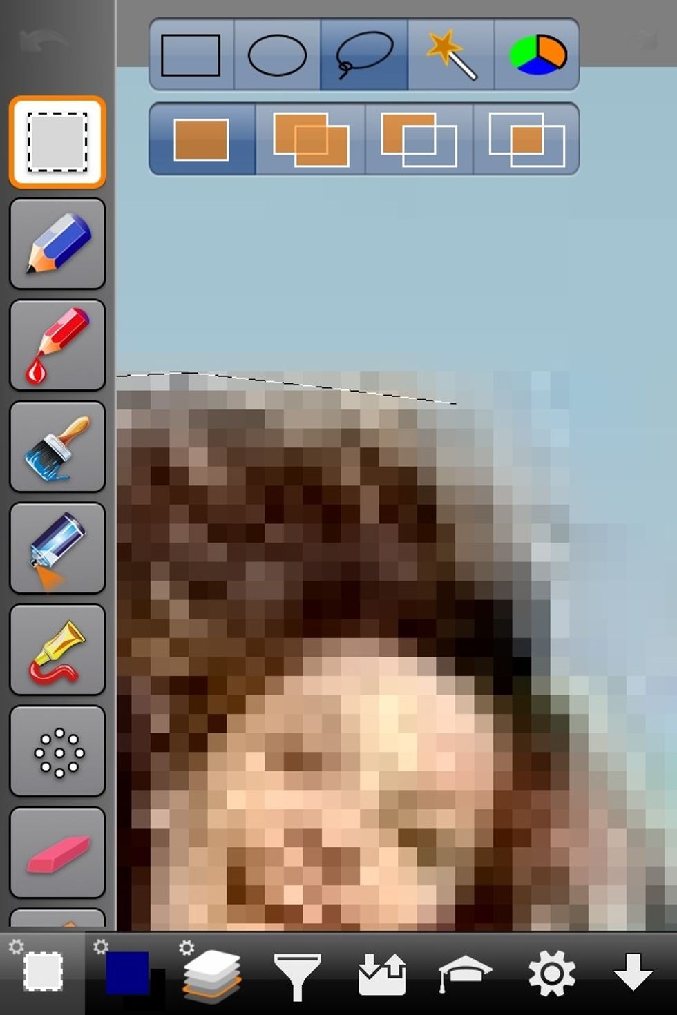 Here you see how it gets very blurry when zoomed way in. This is why it's sometimes helpful to zoom out to see details then zoom back in to trace.