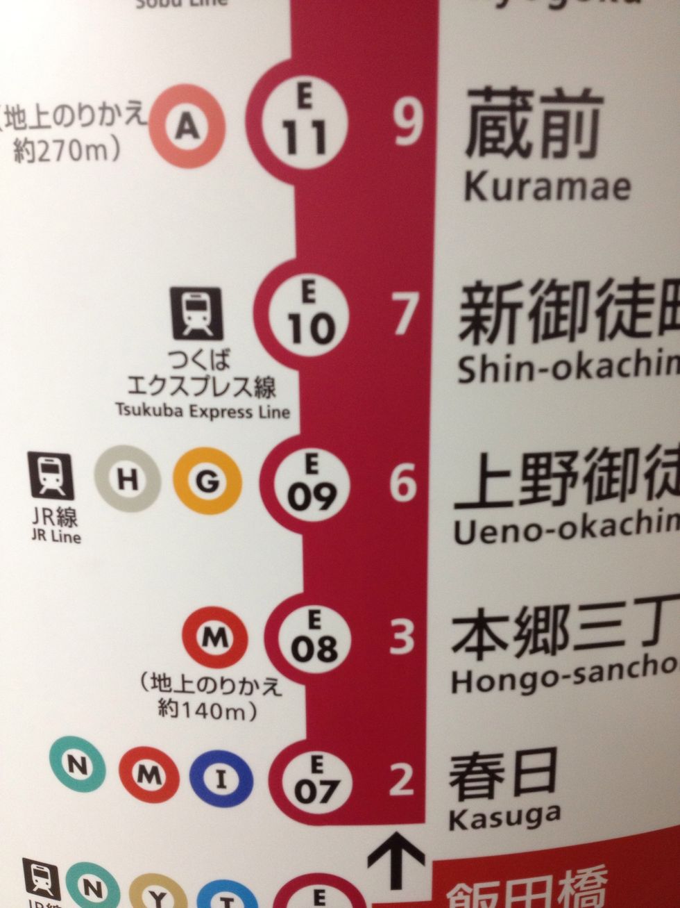 Heres a closer look at the station #s, time to get there and, distance transfer lines are from the train.