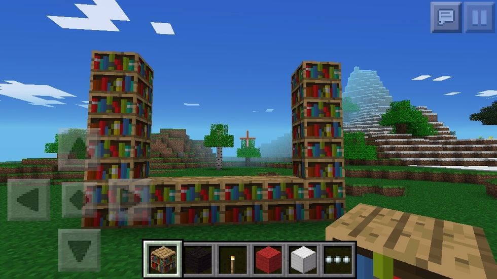 Heres a tv, place bookshelves like such to make a 3x4 gap