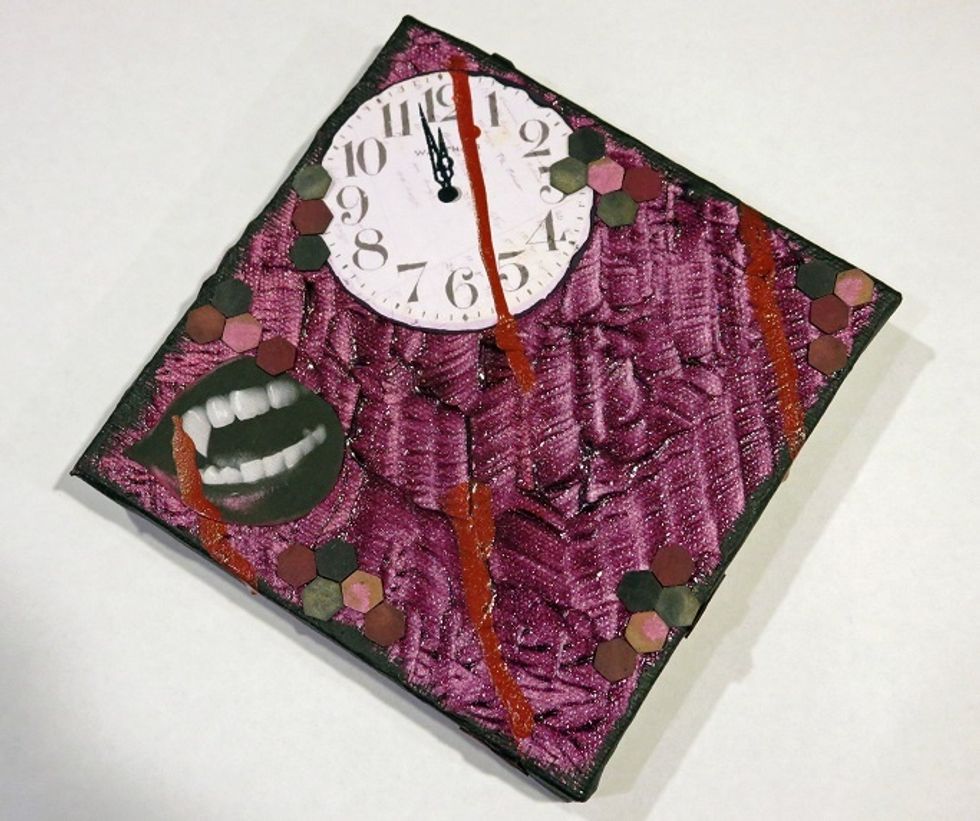 Hexes were glued in various places.