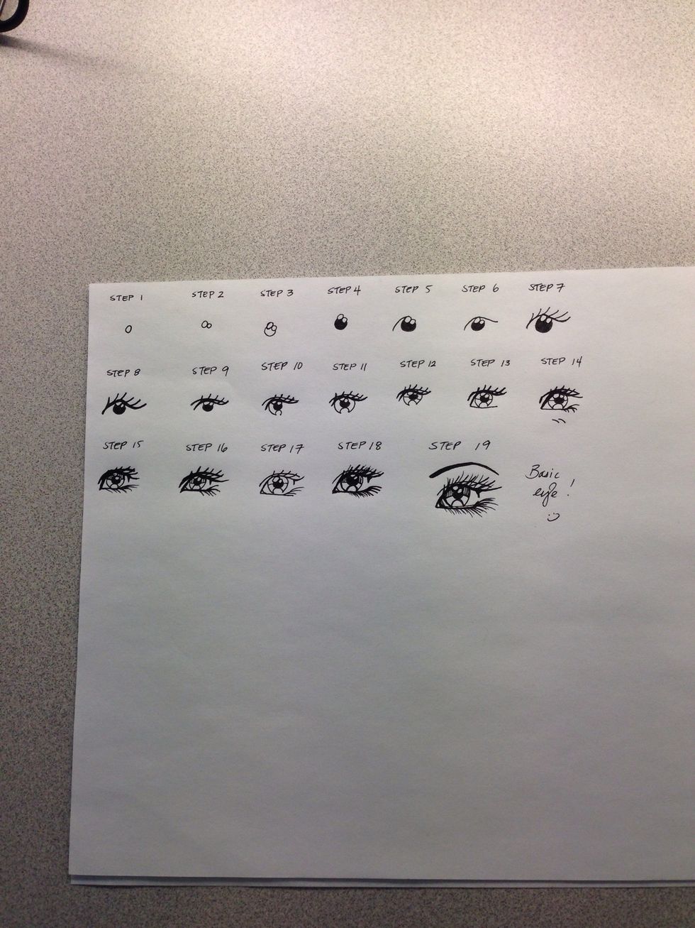 Hi :) i took an overview of how i would like you to draw/practice your eye creation ! When you draw if you may please write step 1 and draw below what i have :) Youll see why :D lets start !