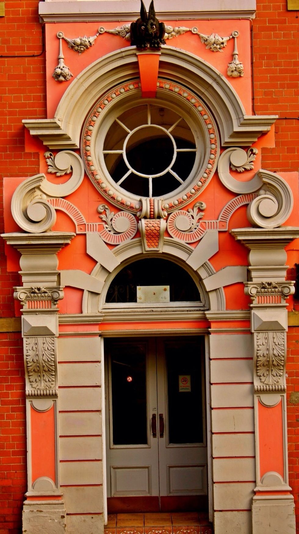 Hidden behind the church, yes that is a vampire bunny on top of the door.