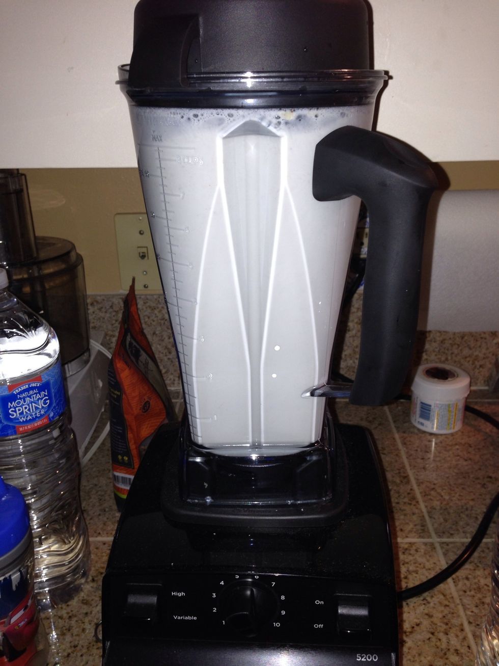 High powered blender to make a thin cream out of the cultured sunflower seeds, cashews, and palm sugar. Add enough water to blend into a thin cream.