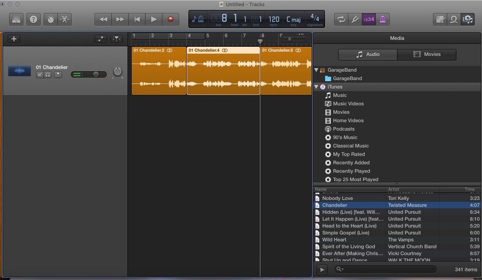 Highlight the middle section by clicking on it, and then press the delete or backspace button on your keyboard.