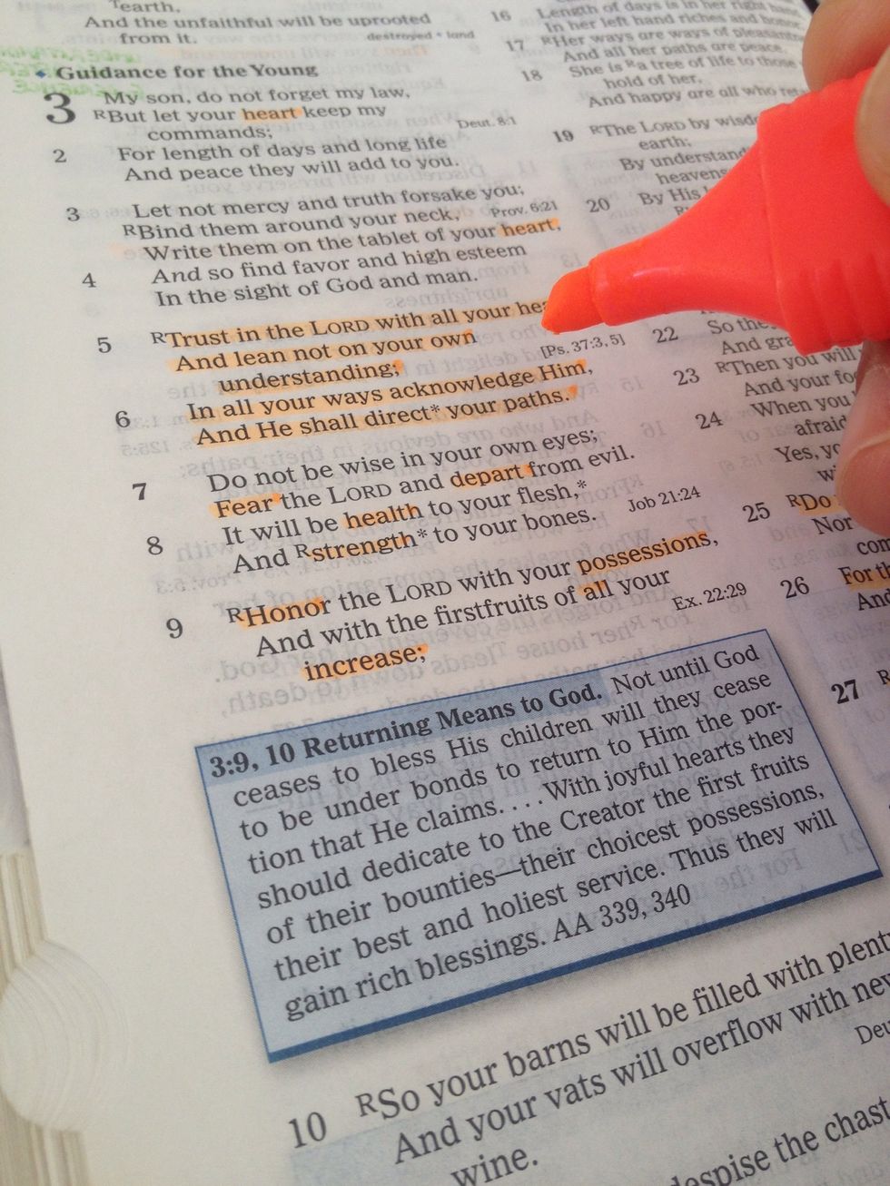 Highlight verses that the Holy Spirit brings to your attention and speaks to your specific circumstance.