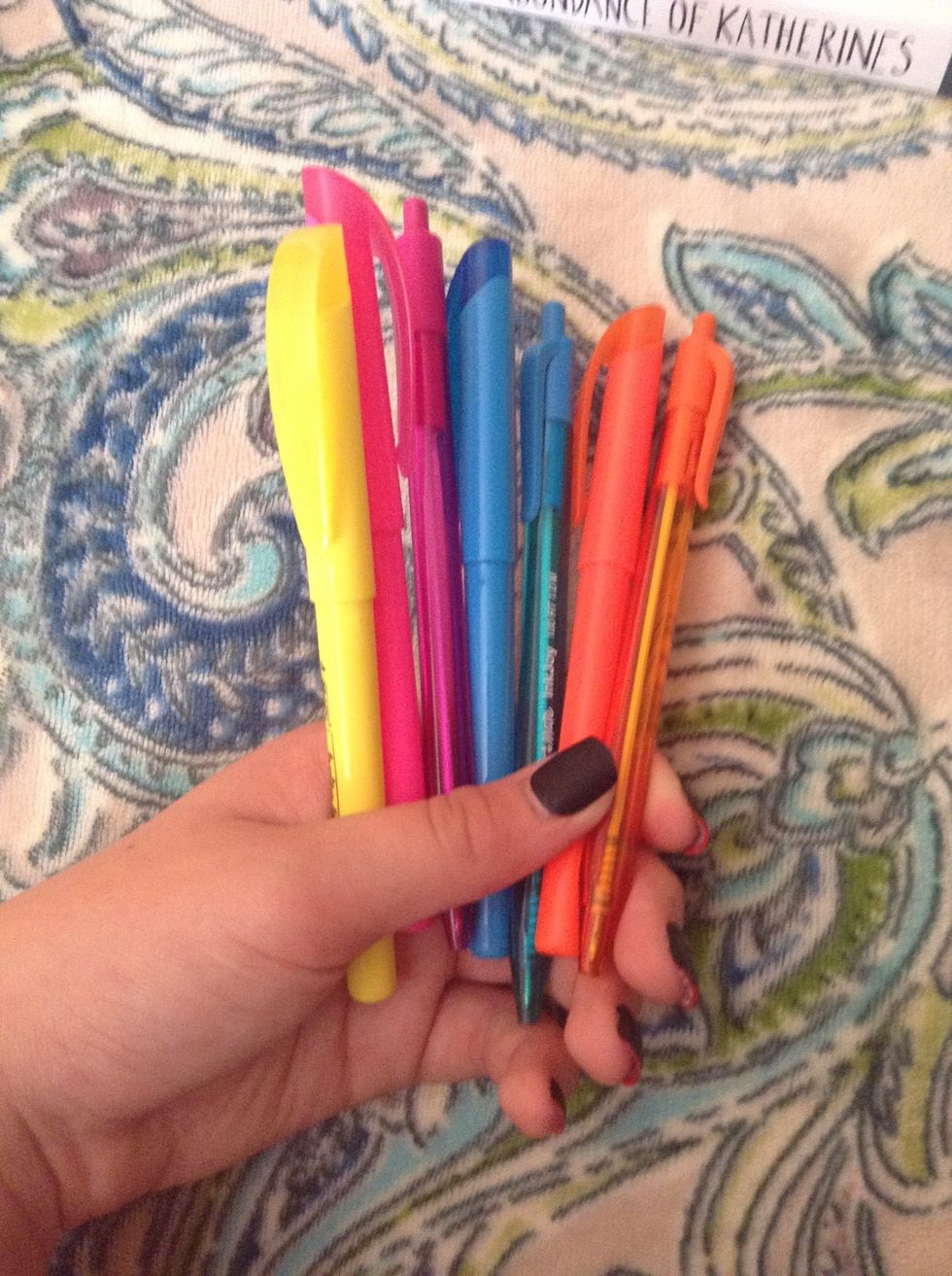 Highlighters are very useful as well