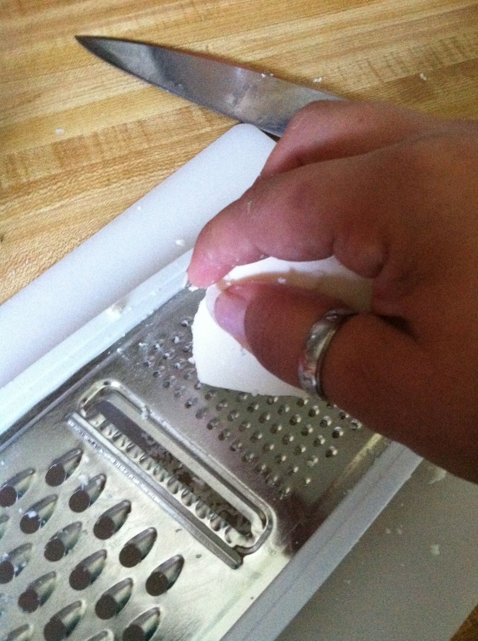 (Hint:) Finely grated cheese is good, if you freeze it for a little