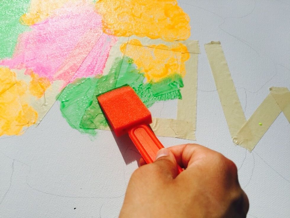 Hint this works best if you lightly keep dabbing the area you want painted.