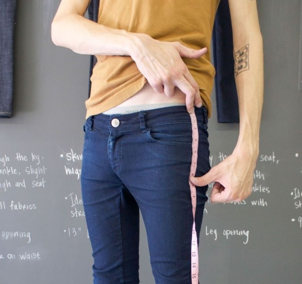 Hip Step 1 - Measure 6 inches down from top side of waistband.