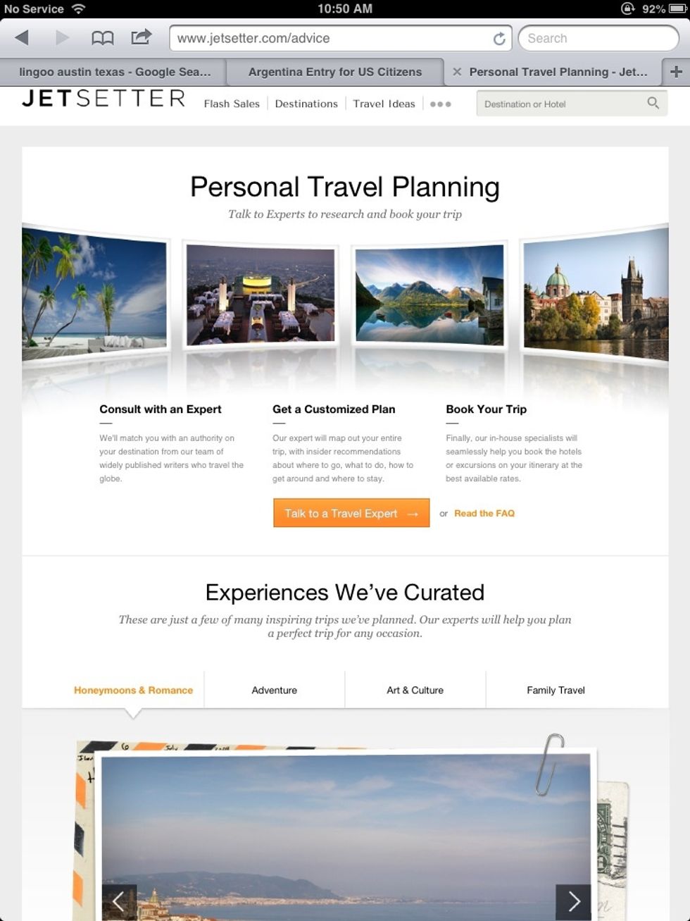HIRE AN EXPERT: Once you've decided on your own preferences, learn about your options through a trusted agency. Jetsetter.com connects couples with vetted destination experts.