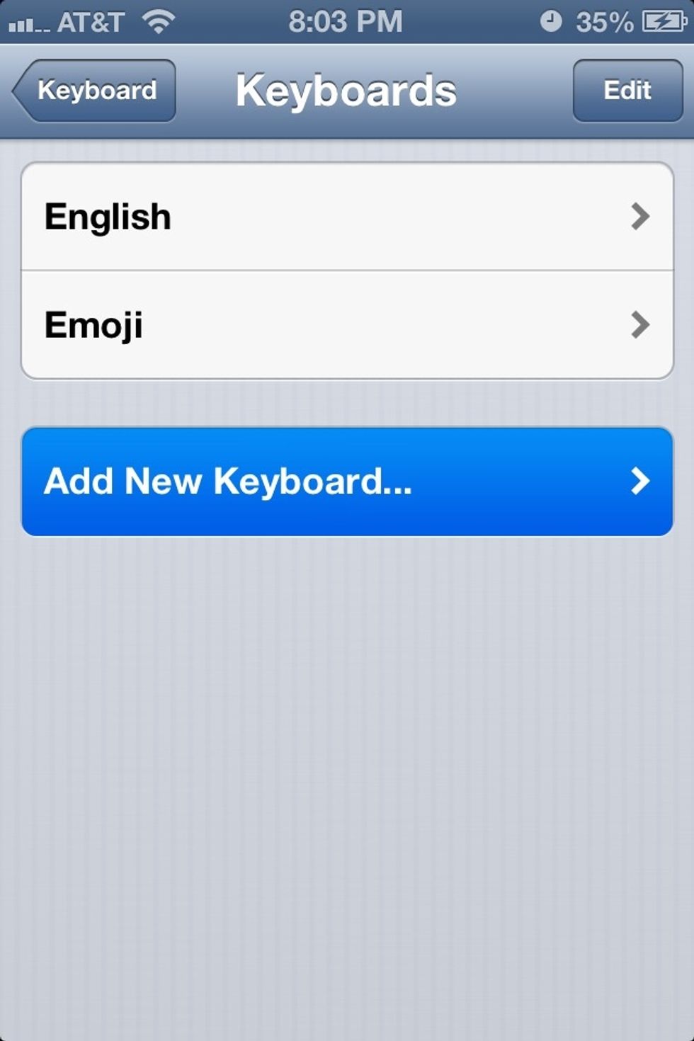 Hit "add new keyboard"
