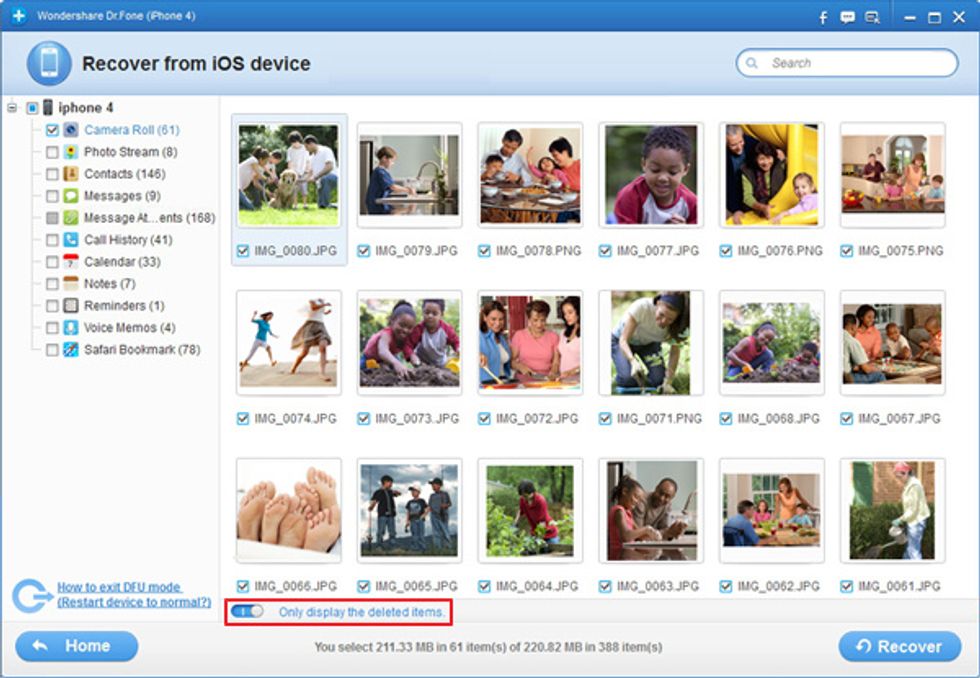 Hit on \u201cRecover\u201d button to restore them on your computer in just one click.