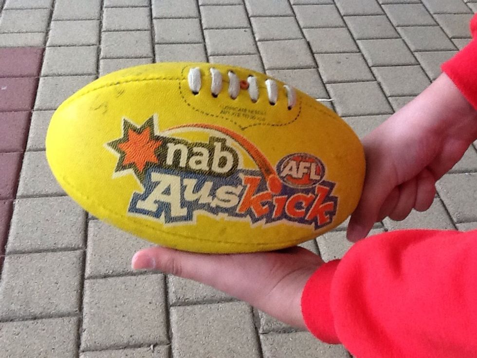 Hit the Football like this.