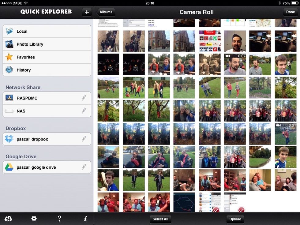 Hit the "upload" button on the bottom side