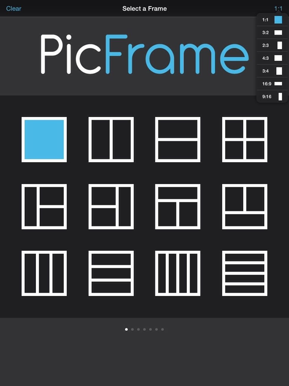 Hit the upper right corner (highlighted blue) to change the aspect ratio that fits best for the photo being posted.