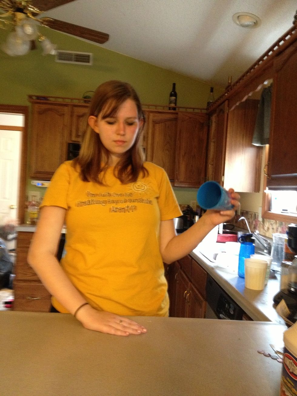 Hit your hand against the counter like the beginning, only one time.