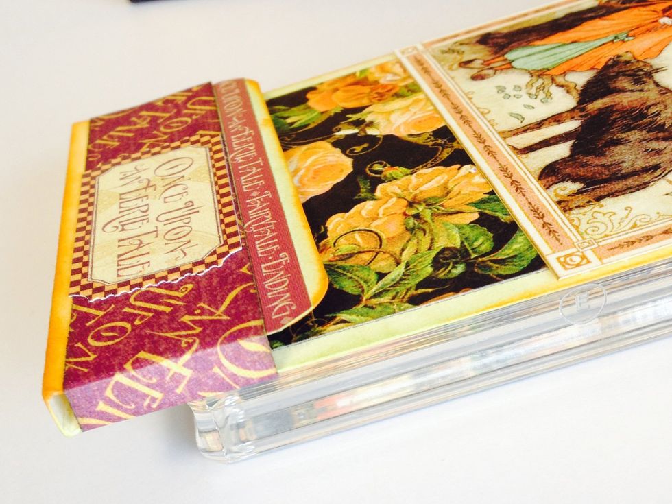 Hold from bottom 1 1/2'-1/4' and paste Graphic45 An Eerie Tale12'paper as shown