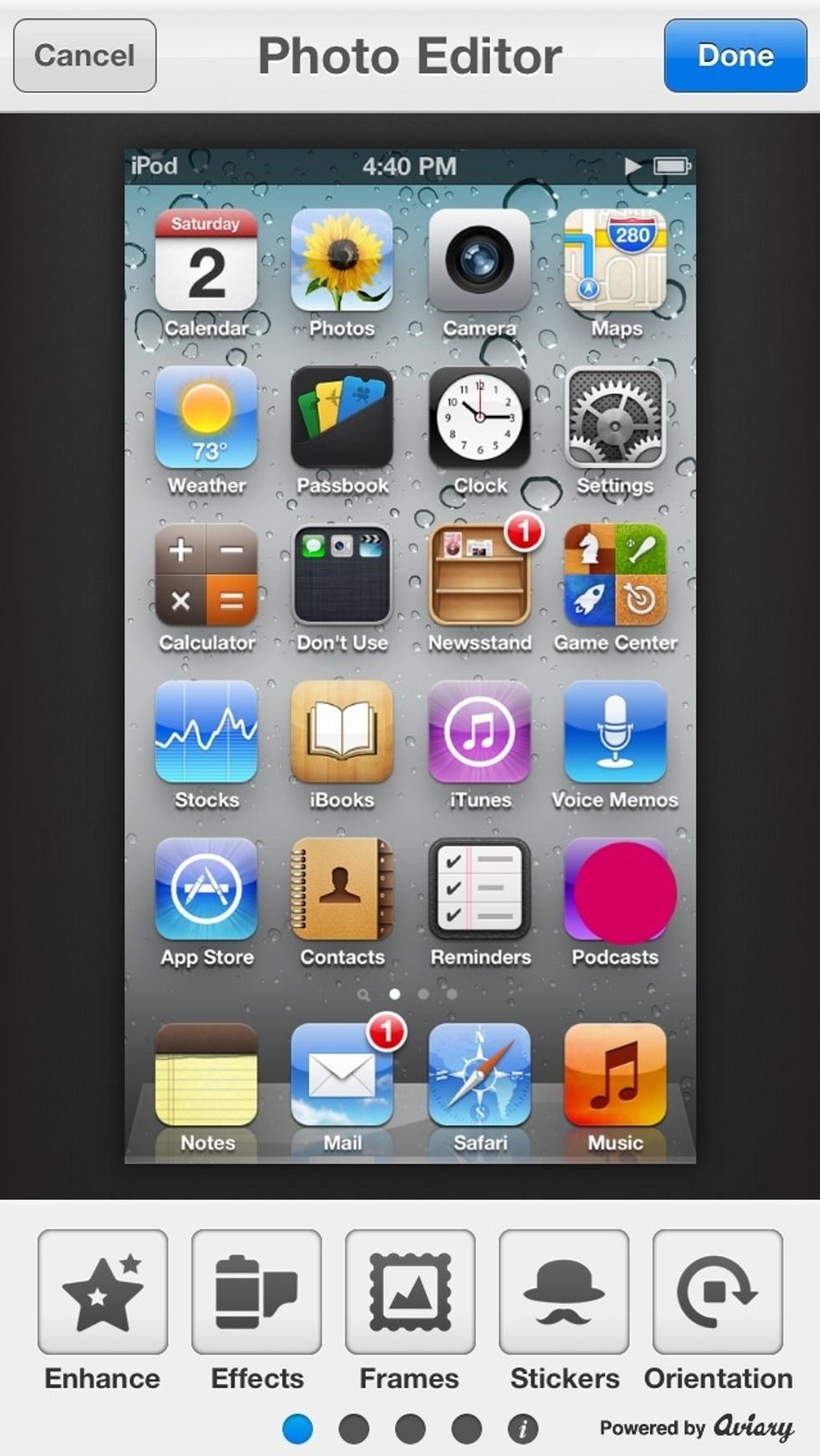 Hold onto any icon for 3 seconds.