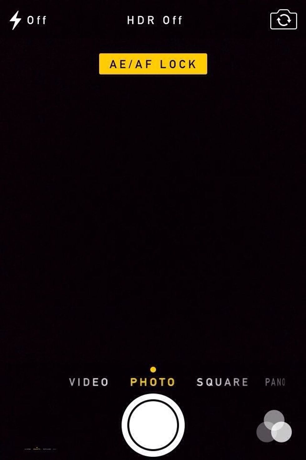 Hold that finger down for about three seconds, let go and you will see this appear. This means that your exposure and focus are locked and won't automatically adjust until you tap the screen again.