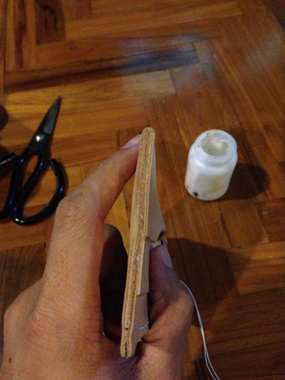 Hold until the glue dried