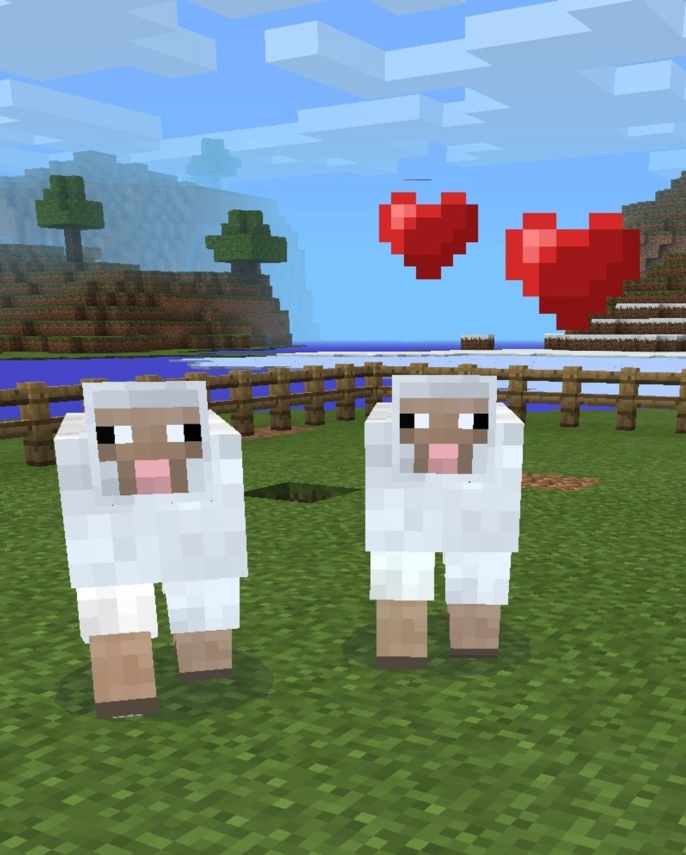 Hold with your finger on the 2 sheep, while you have the wheat in your hands.