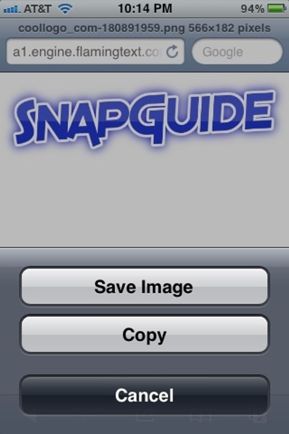 Hold your finger on the image to download it to your camera roll just like you'd download any image in safari.