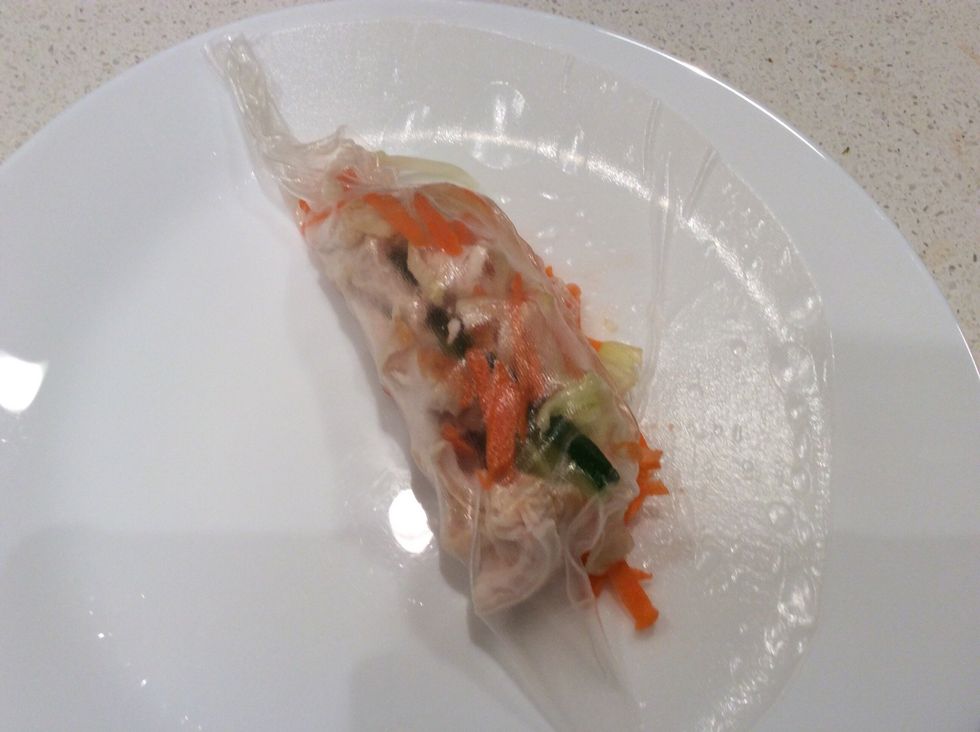 Hold your food tight and roll it over once