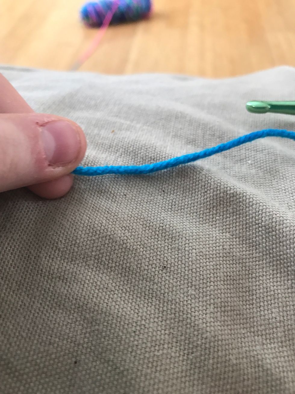 Hold your yarn in this position