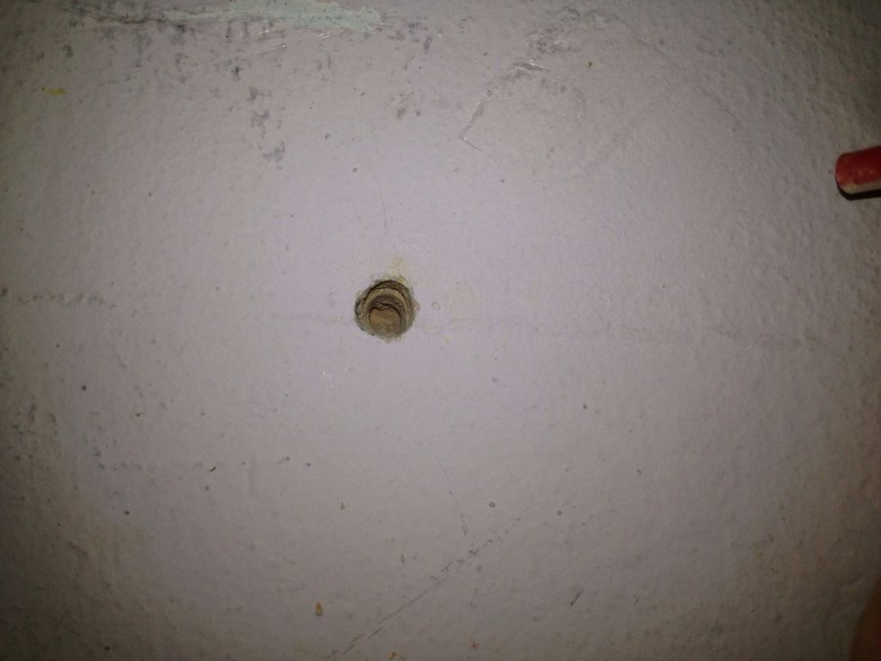 Hole with brick dust