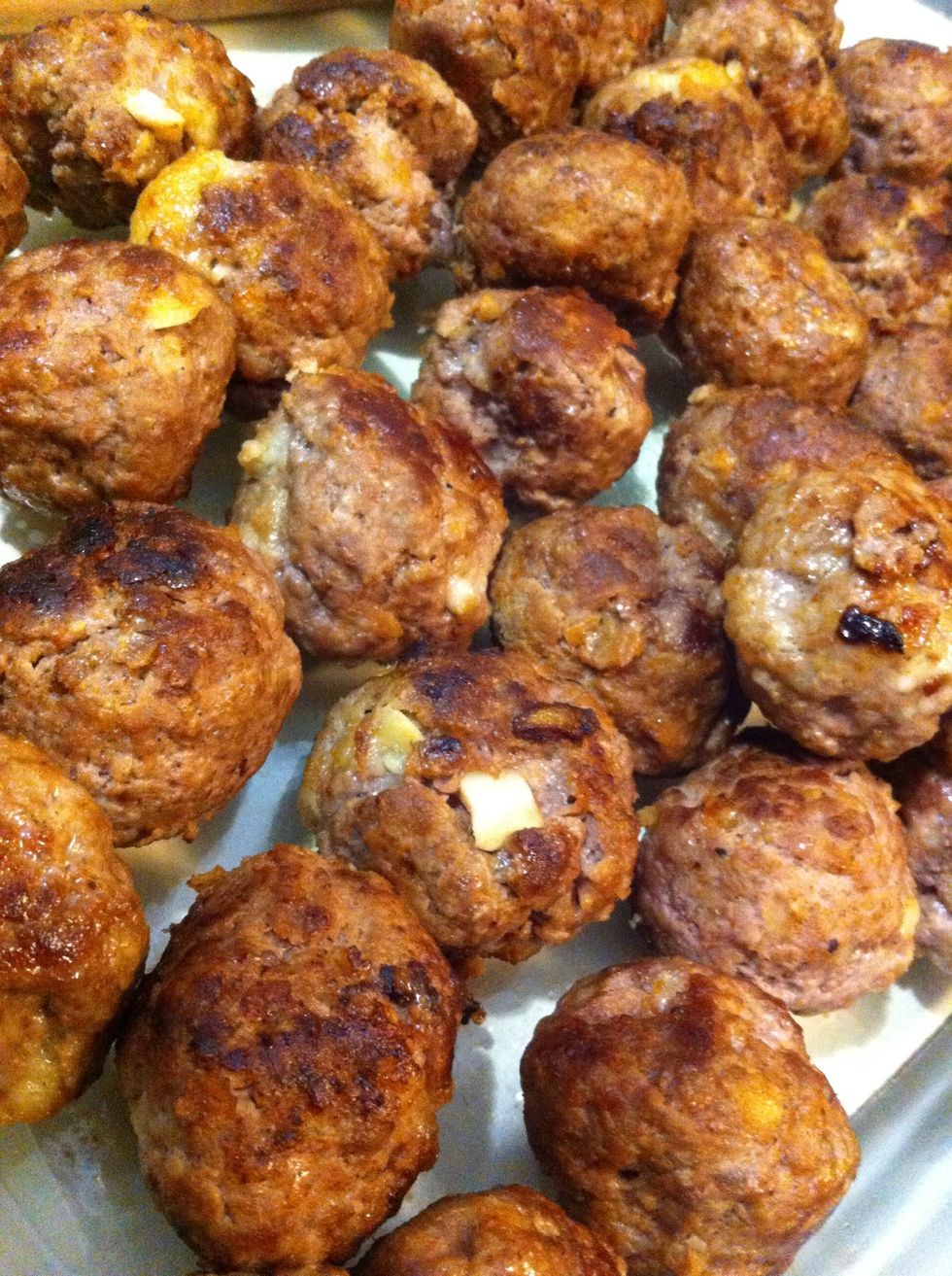 Holy meatballs for real! Somehow I accidentally made like 50 meatballs..but anyhow! The wet bread will make these meatballs much more tender than dry breadcrumbs.