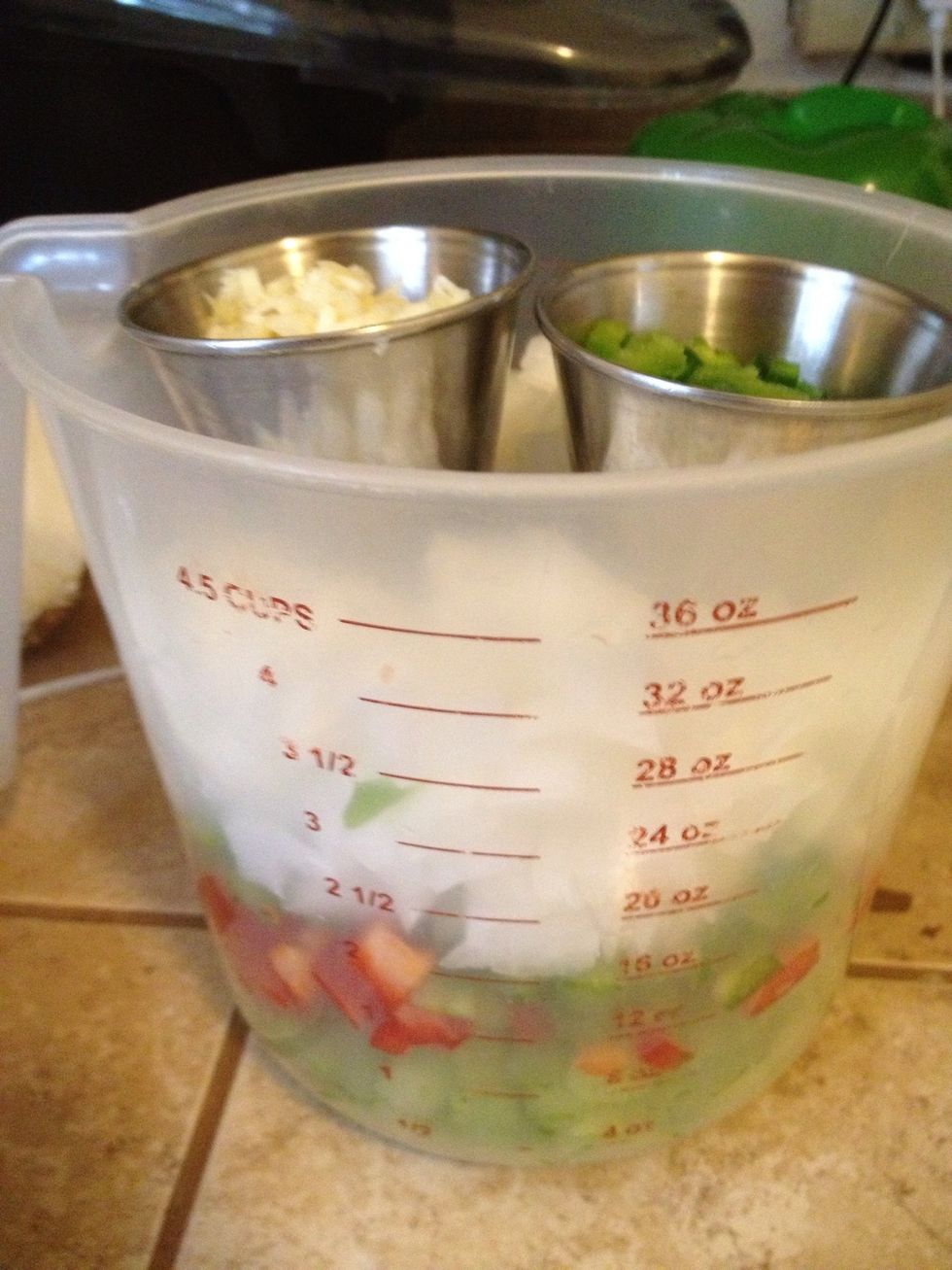 "Holy trinity". Celery, onion, bell peppers.