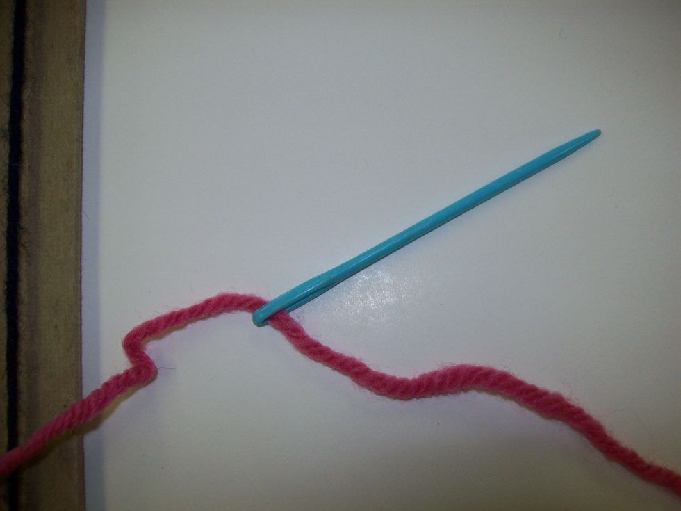 Hooray! I got the yarn through the eye!