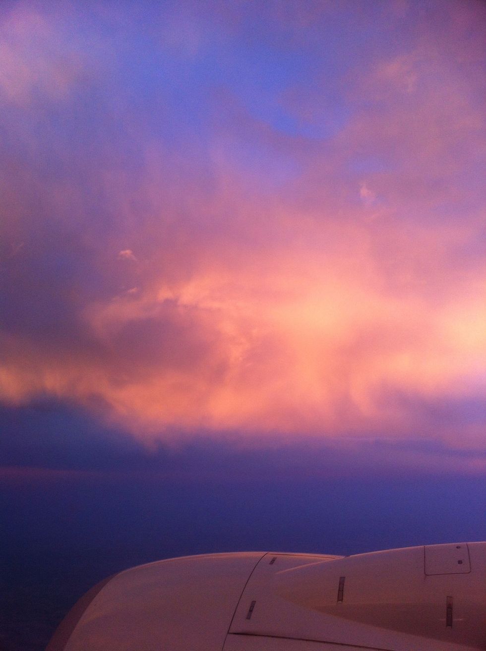 Hop on a plane home :( but look at that cotton candy sunset!!