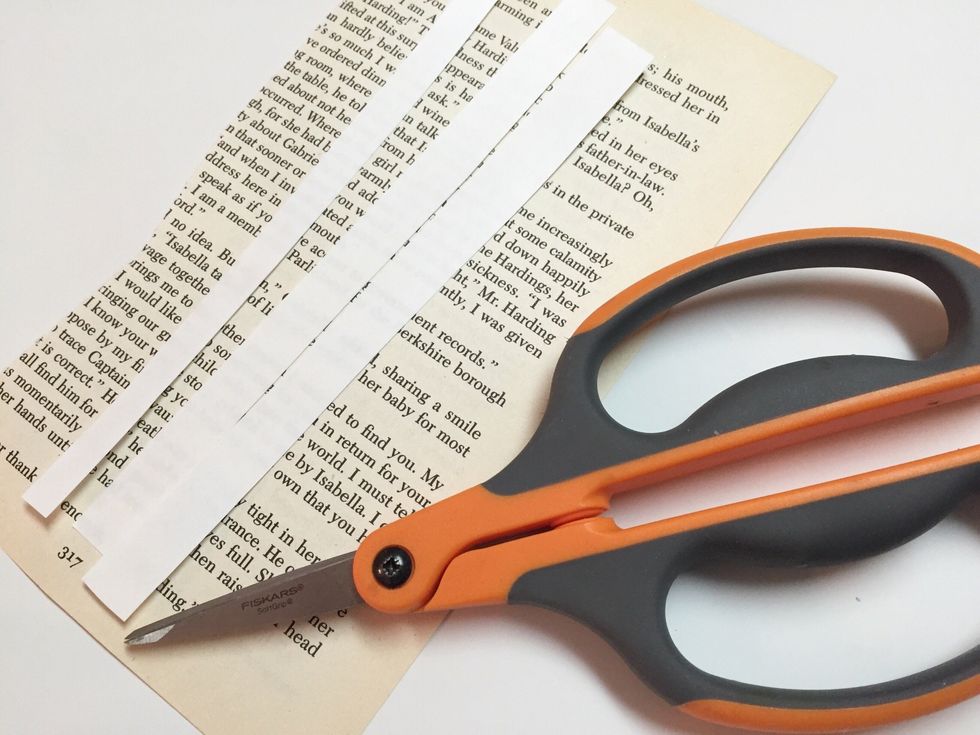 HORIZONTAL STRIPED EGG: cut strips of adhesive sheets long enough to wrap around egg plus a little bit extra.