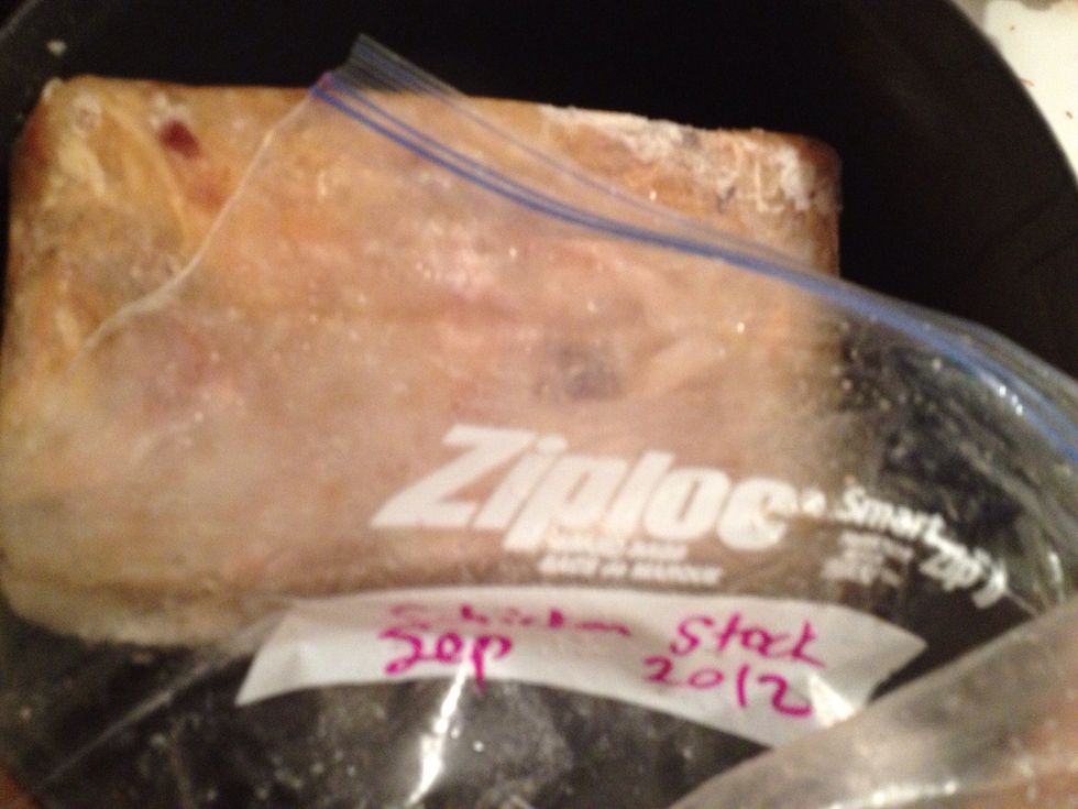 Horrible photo but its the only one I took so it'll have to do. I cook chicken stock&freeze in batches. You can also substitute vegetable broth. Use whatever you have, whatever amount. Heat it up. \ud83c\udf72