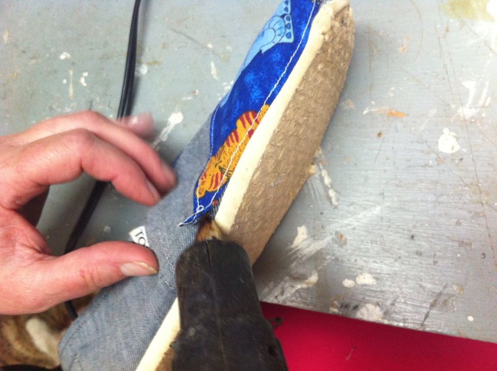 Hot glue any risky flaps left over.