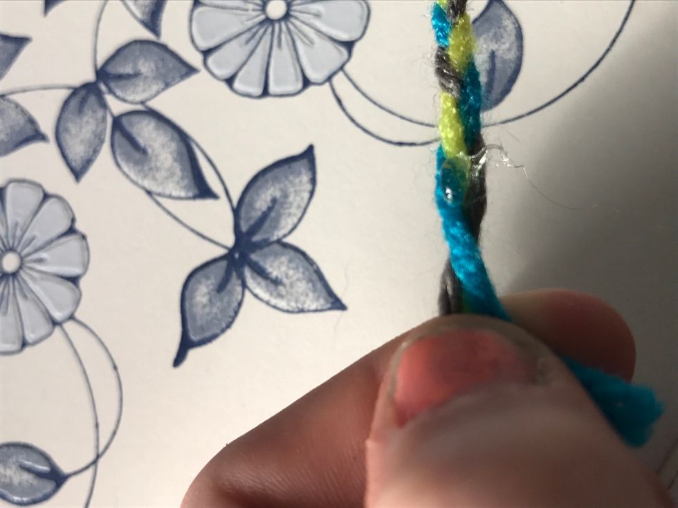 Hot glue at the ends, so the ends won't fall apart