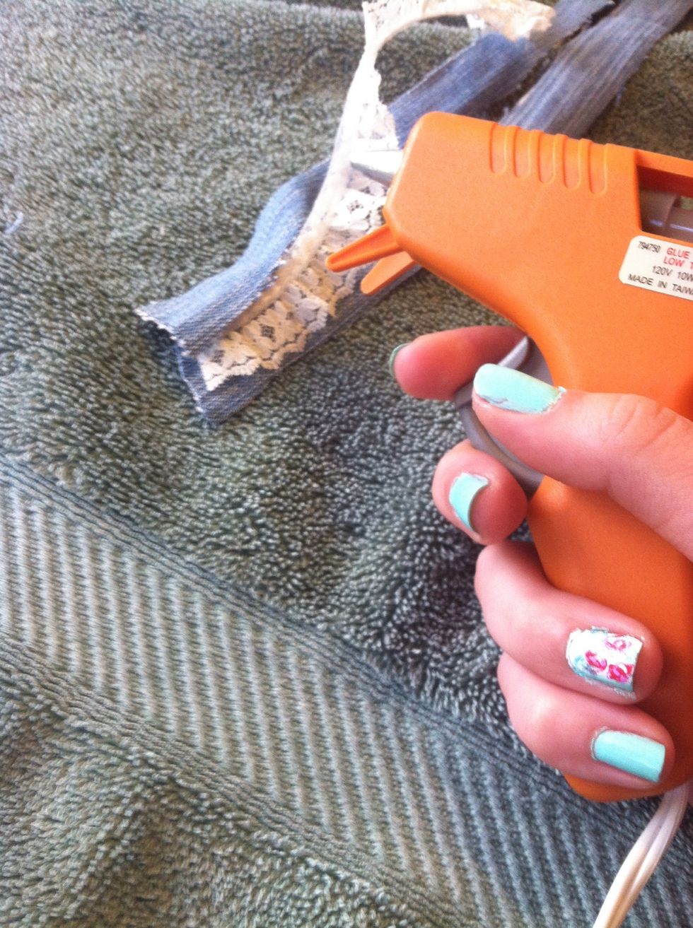 hot glue the ends together