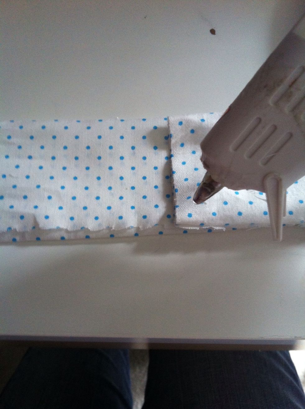 Hot glue the two ends together