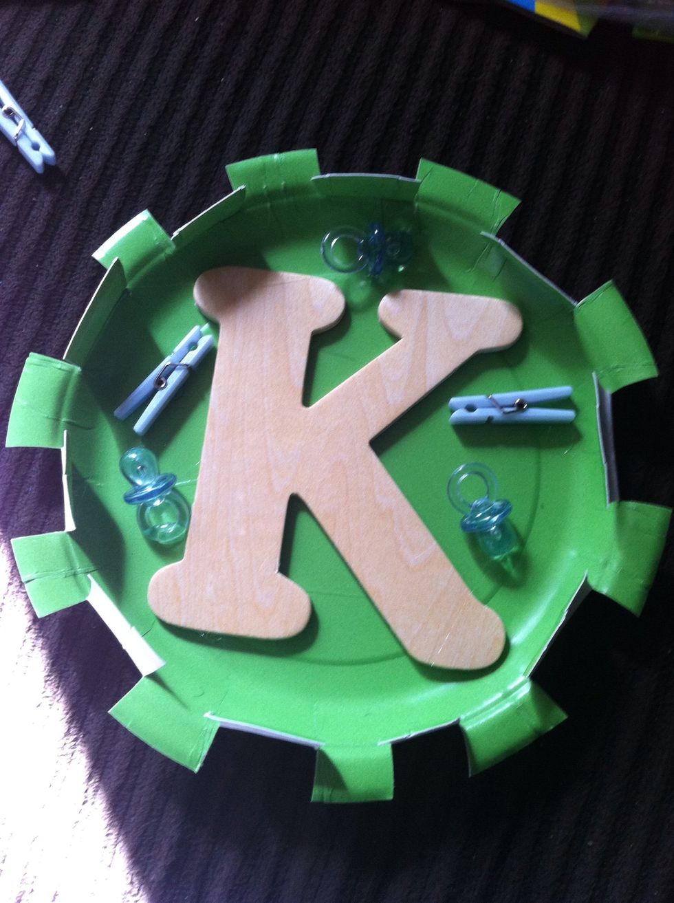 Hot glue trinkets, baby initials and so forth