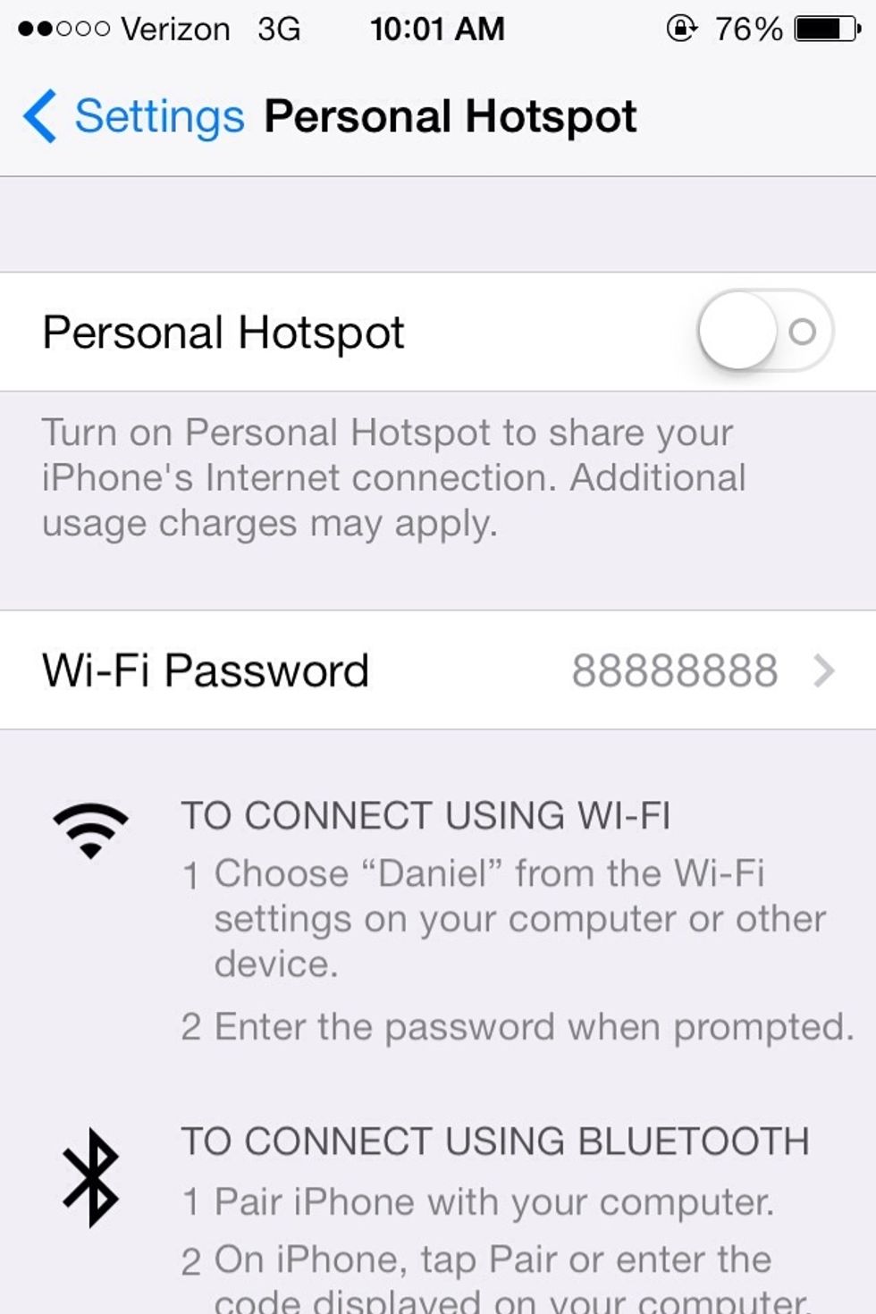 Hotspot; Unless you are certain in sharing your internet with other users, turn off Personal Hotspot to terminate the connection with other devices (more connections means more battery depletion).