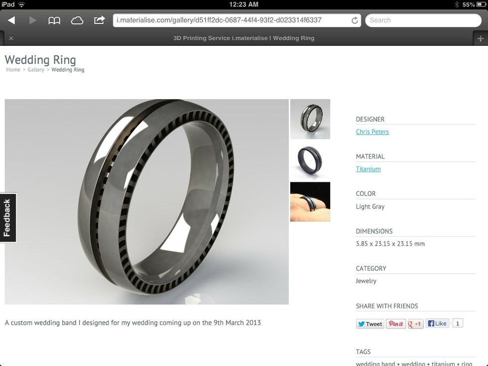 How about modeling and printing your own wedding ring?! Awesome!