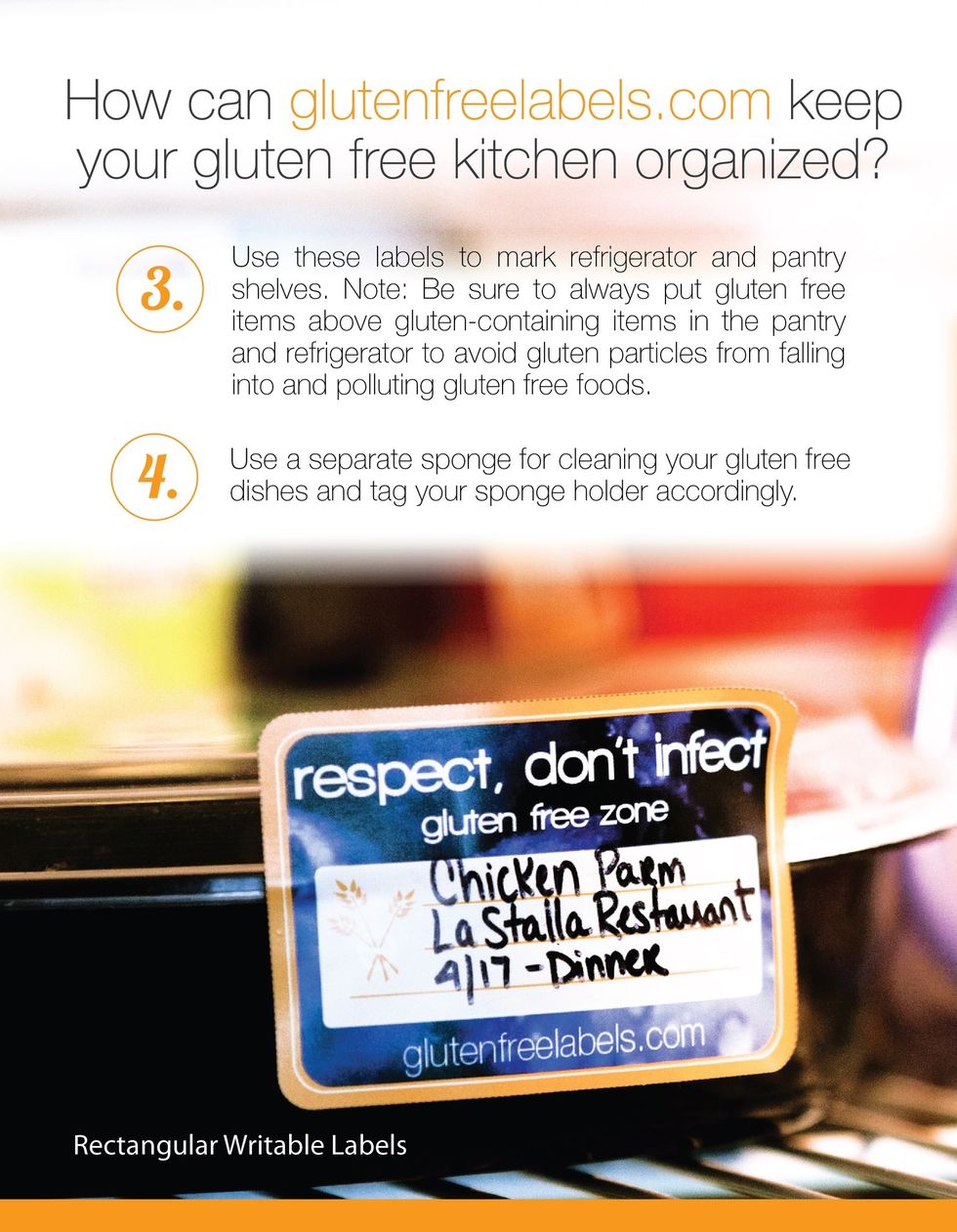 How can glutenfreelabels.com keep your gluten free kitchen organized?