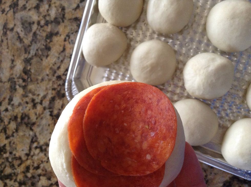 How I stuff the rolls: use a few slices, and place in the middle of a slightly flattened roll